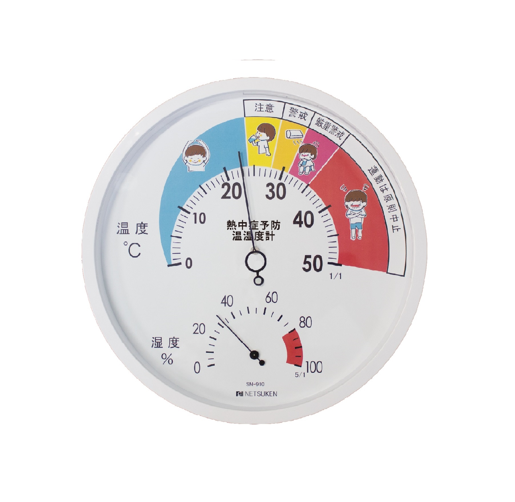 78%OFF!】 熱研 SN-902 熱中症予防対策温湿度計 壁掛けタイプ 直径30cm NETSUKEN